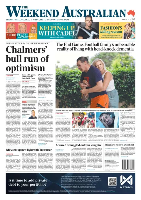 Portada de The Australian del sábado, 22 de marzo de 2025