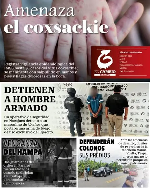 Portada de En Cambio - Tabasco (contraportada) del sábado, 22 de marzo de 2025