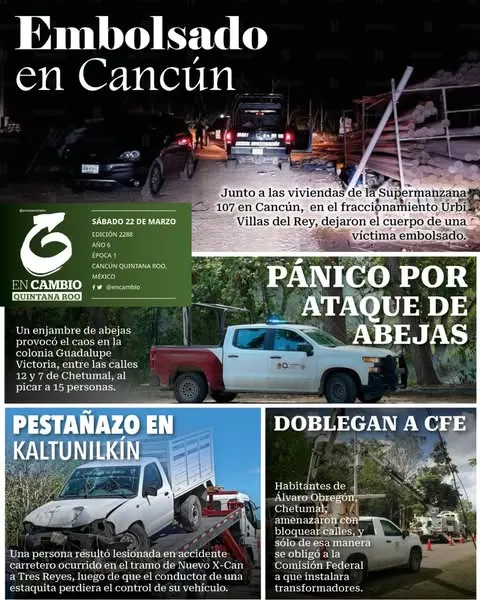 Portada de En Cambio - Quintana Roo (contraportada) del sábado, 22 de marzo de 2025