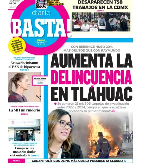 Portada de Basta del sábado, 22 de marzo de 2025