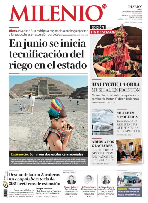 Portada de Milenio Leon del sábado, 22 de marzo de 2025