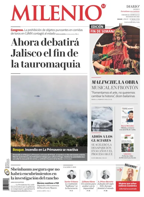 Portada de Milenio Jalisco del sábado, 22 de marzo de 2025