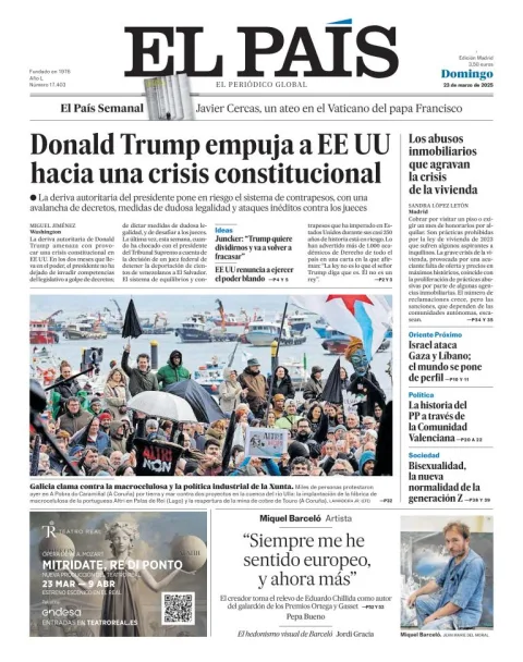 Portada de El Pais