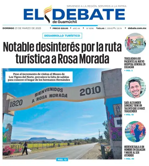 Portada de El Debate de Guamuchil