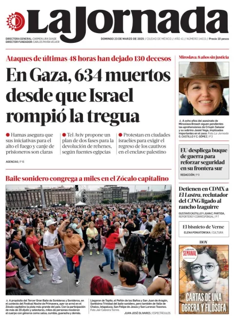 Portada de La Jornada