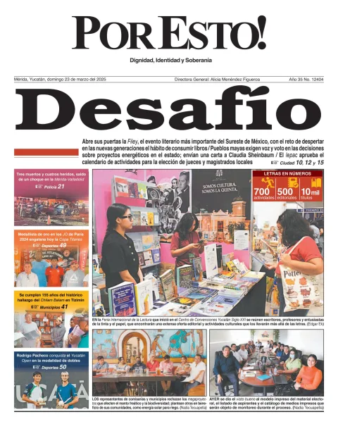 Portada de Por Esto (merida, Yucatan) del domingo, 23 de marzo de 2025