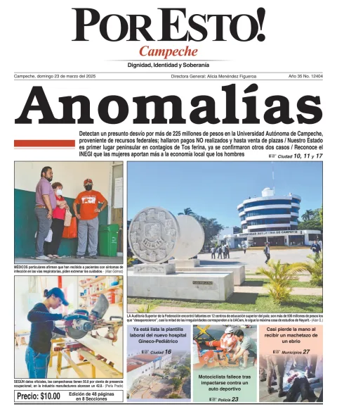 Portada de Por Esto (campeche) del domingo, 23 de marzo de 2025