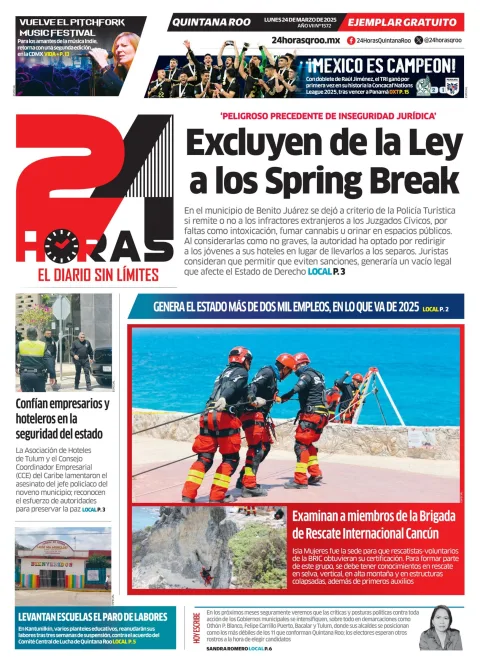 Portada de 24 Horas Quintana Roo