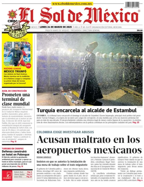 Portada de El Sol de Mexico