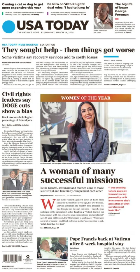 Portada de Usa Today