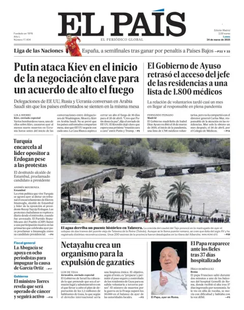 Portada de El Pais