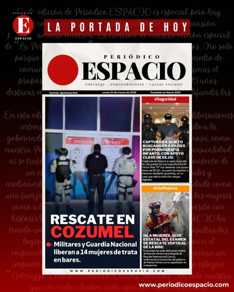 Portada de Periodico Espacio (portada) del lunes, 24 de marzo de 2025