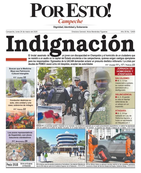 Portada de Por Esto (campeche) del lunes, 24 de marzo de 2025