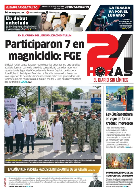 Portada de 24 Horas Quintana Roo