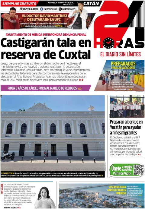Portada de 24 Horas Yucatan