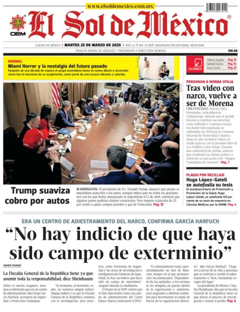 Portada de El Sol de Mexico