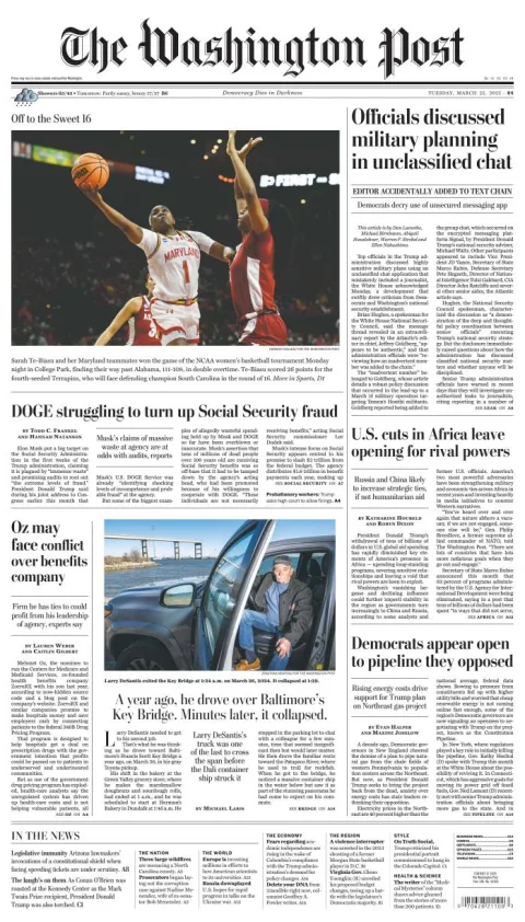 Portada de The Washington Post