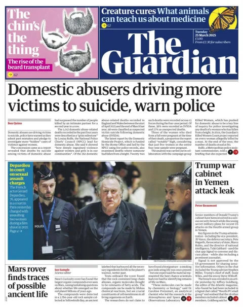 Portada de The Guardian (reino Unido)