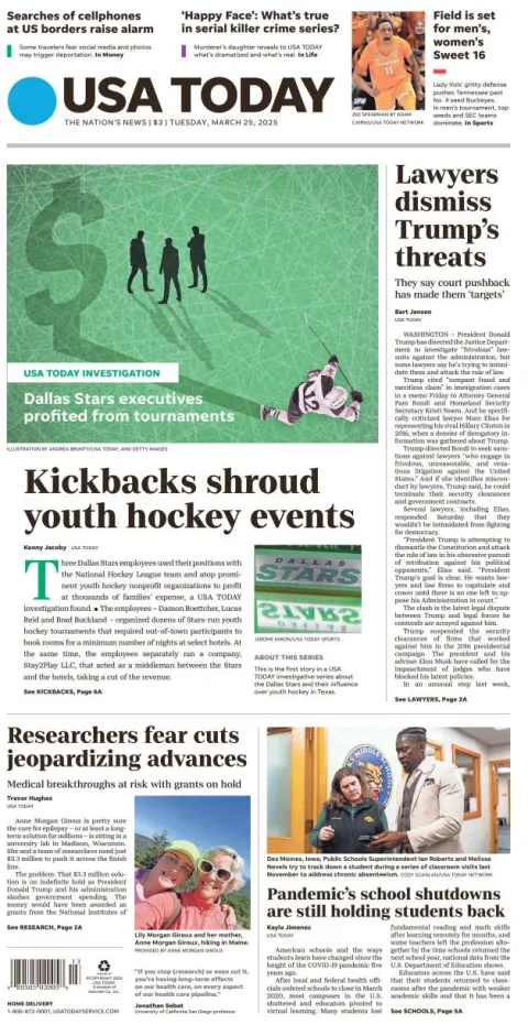 Portada de Usa Today