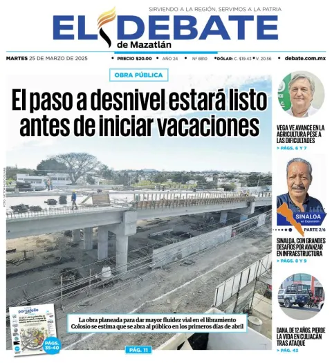 Portada de El Debate de Mazatlan