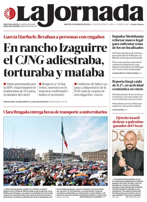 Portada de La Jornada del martes, 25 de marzo de 2025