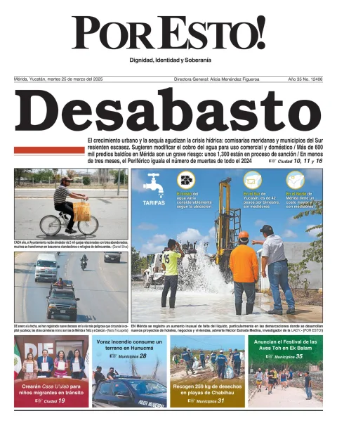 Portada de Por Esto (merida, Yucatan) del martes, 25 de marzo de 2025