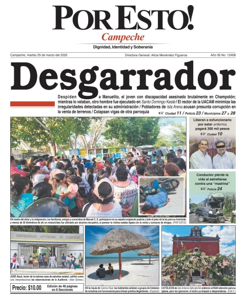 Portada de Por Esto (campeche) del martes, 25 de marzo de 2025
