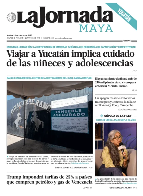 Portada de La Jornada Maya Yucatán del martes, 25 de marzo de 2025