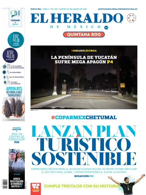 Portada de El Heraldo de Mexico - Quintana Roo del martes, 25 de marzo de 2025