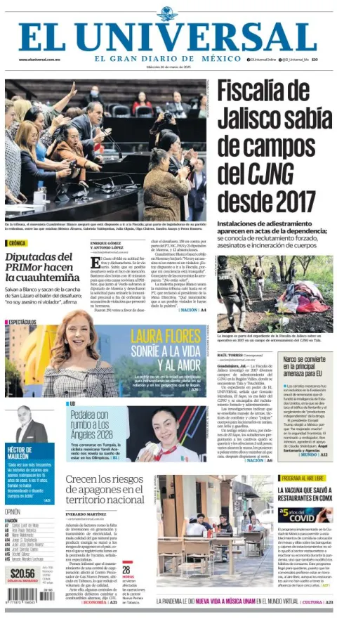 Portada de El Universal