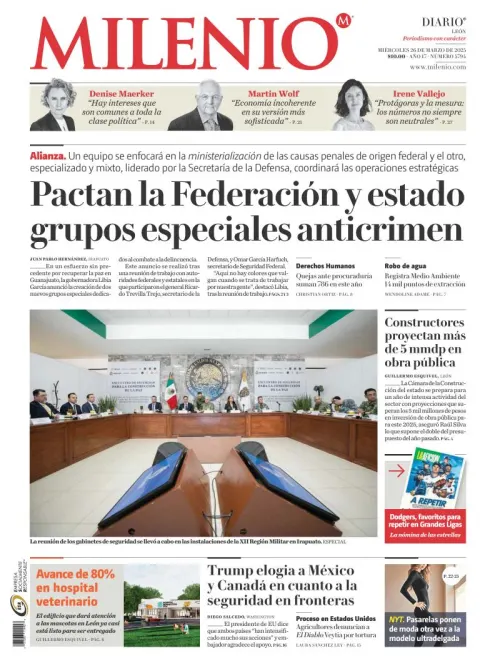 Portada de Milenio Leon del miércoles, 26 de marzo de 2025