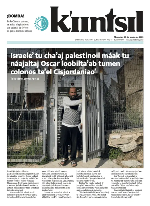 Portada de La Jornada - Kiintsil del miércoles, 26 de marzo de 2025