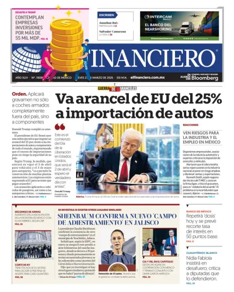 Portada de El Financiero