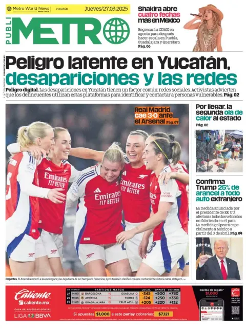 Portada de Publimetro Merida