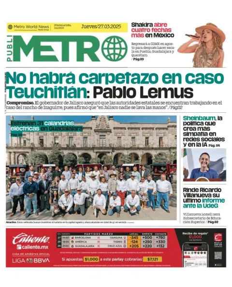 Portada de Publimetro Guadalajara