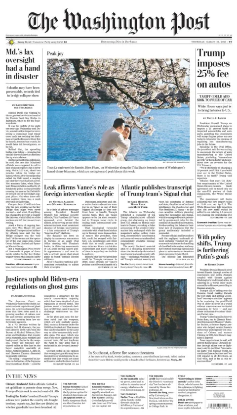 Portada de The Washington Post