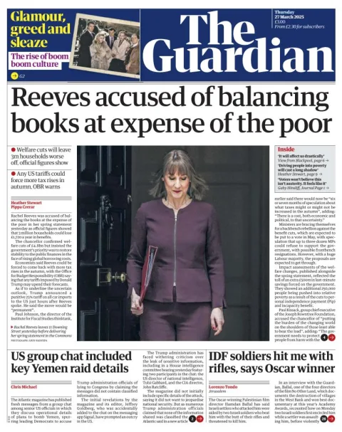Portada de The Guardian (reino Unido)