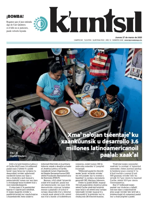 Portada de La Jornada - Kiintsil del jueves, 27 de marzo de 2025