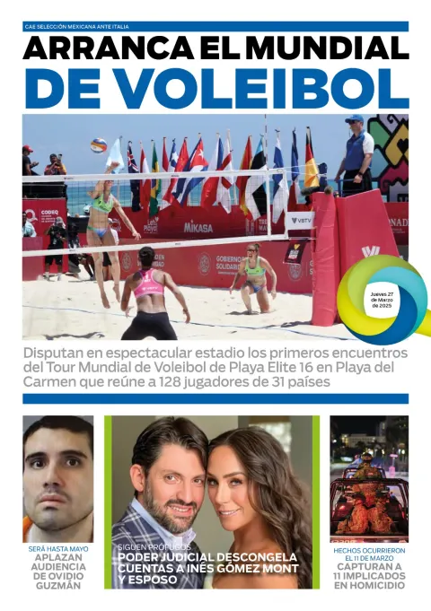 Portada de El Quintana Roo (contraportada) del jueves, 27 de marzo de 2025