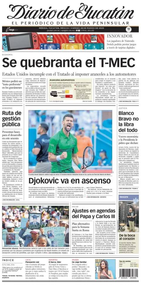 Portada de Diario de Yucatán