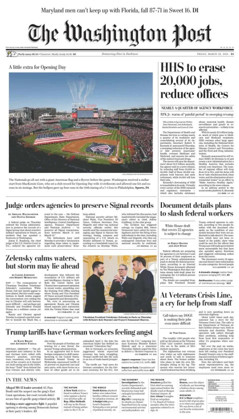 Portada de The Washington Post