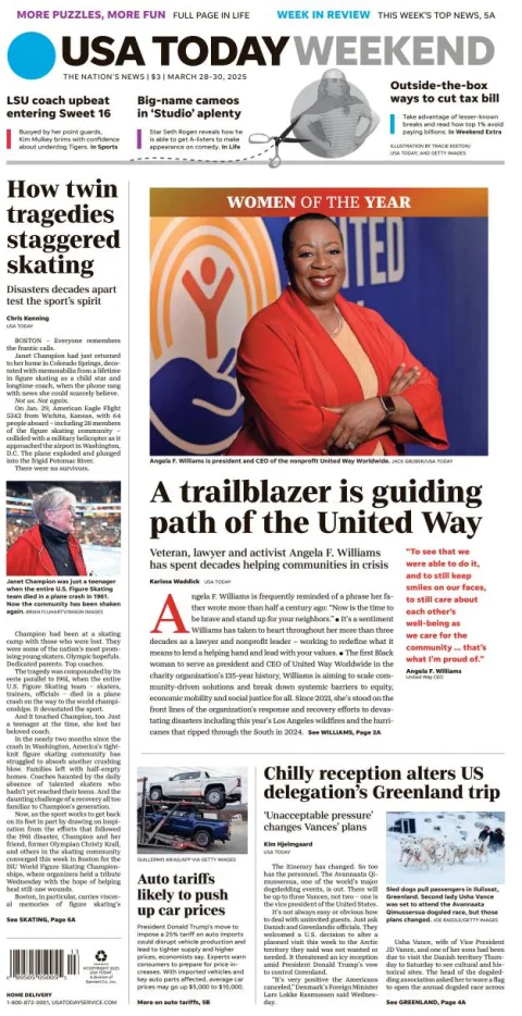 Portada de Usa Today del viernes, 28 de marzo de 2025