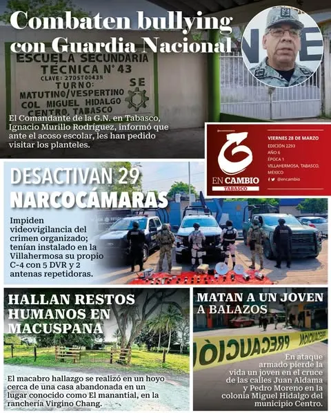 Portada de En Cambio - Tabasco (contraportada) del viernes, 28 de marzo de 2025
