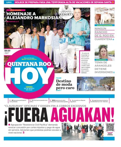Portada de Quintana Roo Hoy del viernes, 28 de marzo de 2025