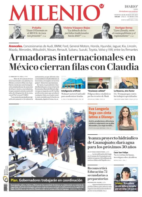 Portada de Milenio Leon del viernes, 28 de marzo de 2025