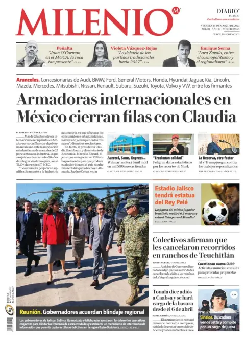 Portada de Milenio Jalisco del viernes, 28 de marzo de 2025