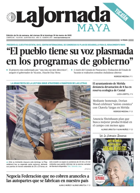 Portada de La Jornada Maya Yucatán del viernes, 28 de marzo de 2025