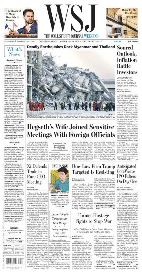 Portada de The Wall Street Journal