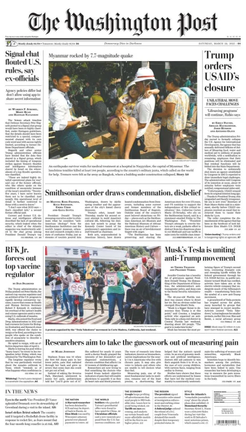 Portada de The Washington Post