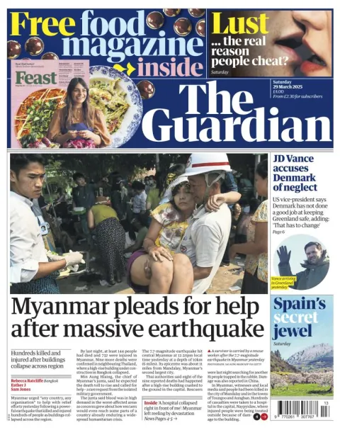 Portada de The Guardian (reino Unido)